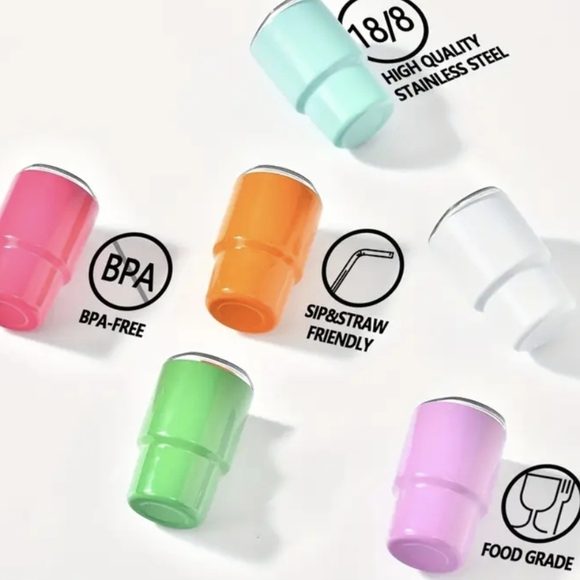 NEW MINI STAINLESS STEEL TUMBLERS WITH STRAW - Picture 4 of 7